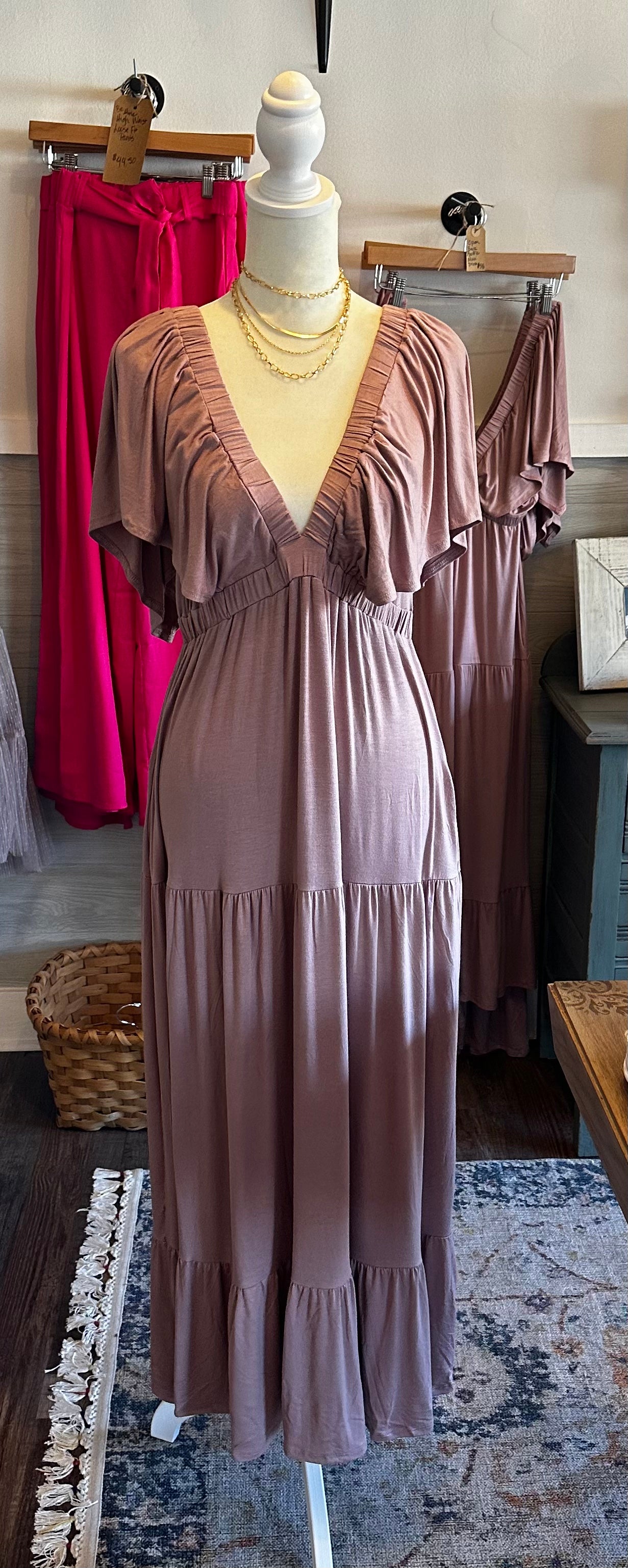 Open Back Maxi Dress - Mauve