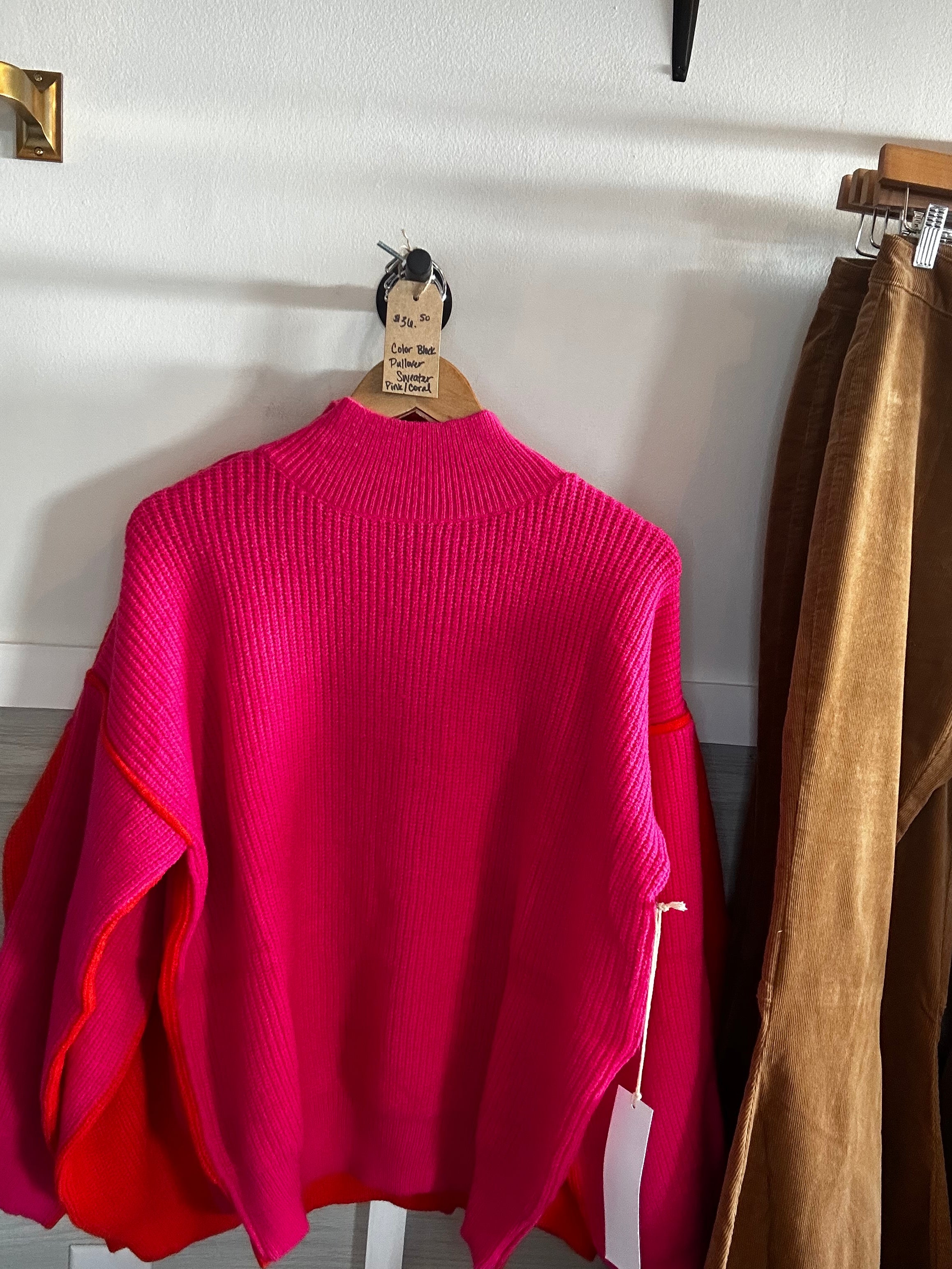 Zara pink 2024 oversized sweater